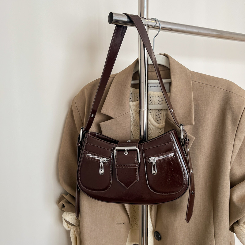 Torba tipa sedlo 2025, minimalistički retro stil, ženska torba pod pazuhom i crossbody