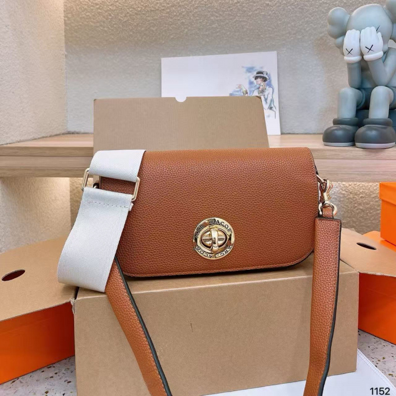 Mini sedlasta torbica od Lychee kože s okretom kopčom, široka naramenica, ženska crossbody torba