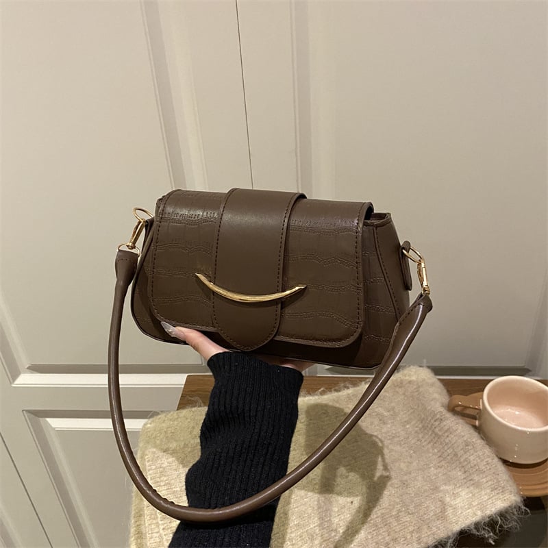 Color-block saddle torba preko ramena – svestrana gradska torba, stil 2025