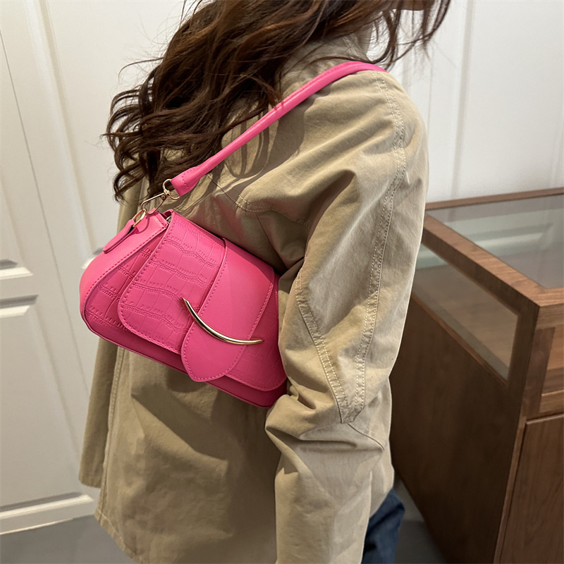 Color-block saddle torba preko ramena – svestrana gradska torba, stil 2025