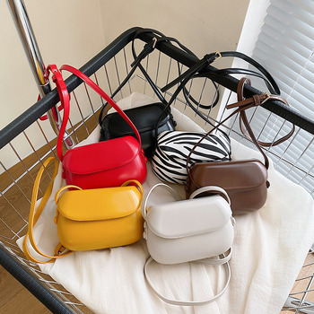 Ženska PU kružna crossbody torba, srednja veličina, magnetsko zatvaranje