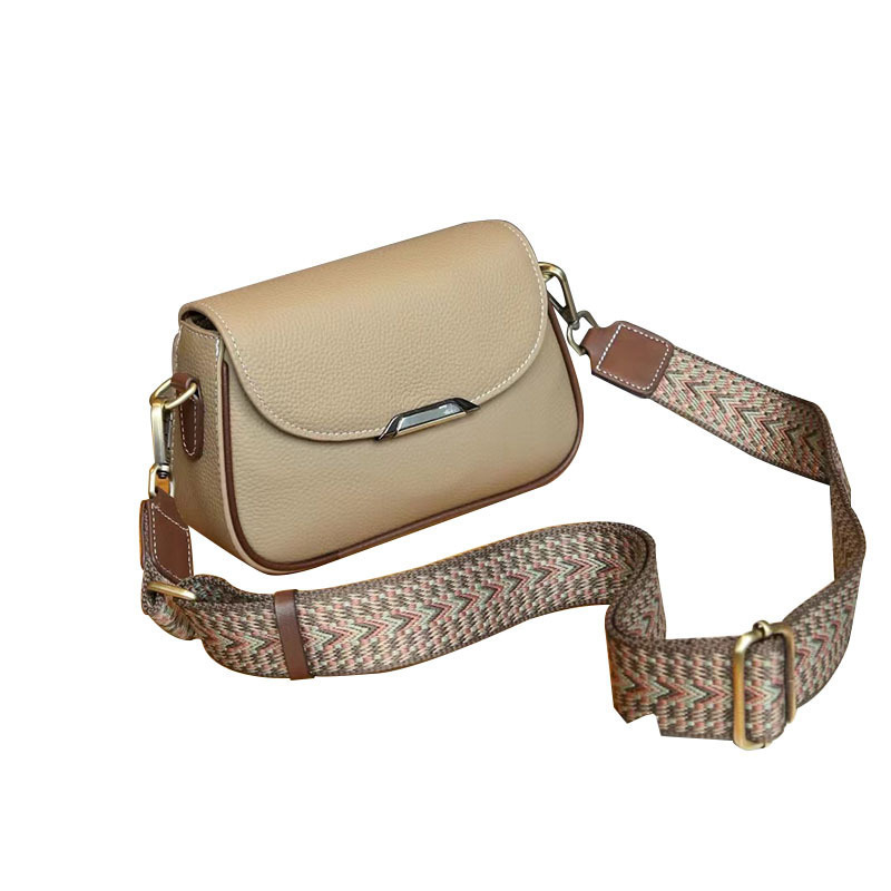 Ženska kožna crossbody torbica s džepom za telefon i novčanik, kompaktni kvadratni oblik