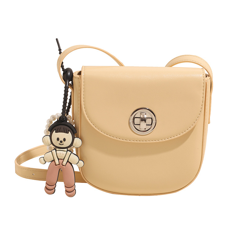 Proljetno-ljetna vintage torba tip sedlo u francuskom stilu, nišna torba preko ramena, crossbody, teksturirana, jednostavna i slatka s cartoon motivom.