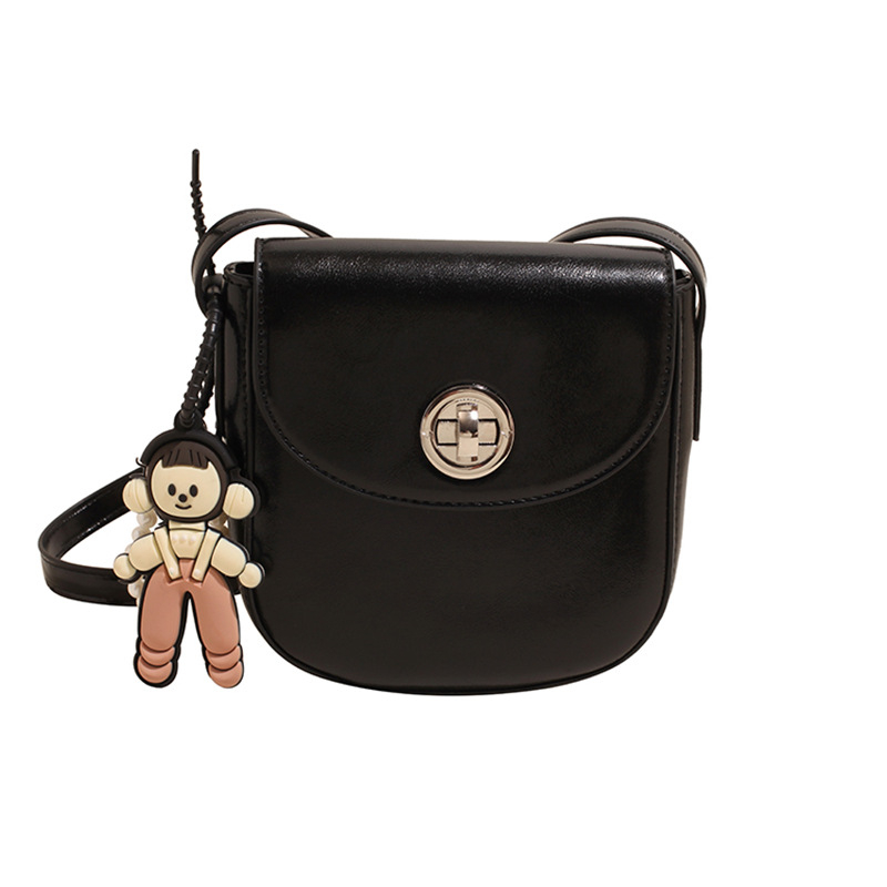 Proljetno-ljetna vintage torba tip sedlo u francuskom stilu, nišna torba preko ramena, crossbody, teksturirana, jednostavna i slatka s cartoon motivom.