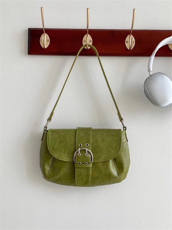 Torba preko ramena s preklopom, jednobojna, sedlast oblik, plisirani detalji, korejski stil, PU materijal