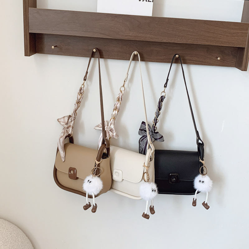 Ženska torba u korejskom stilu, novi nišni dizajn, svestrana modna dopuna, elegantna svilena šal torba tip sedlo, torba preko ramena, mala kvadratna torba