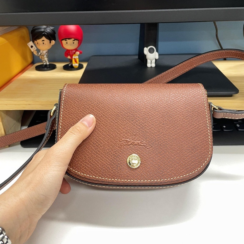 Longxiang Épure serija PU kožna sedlasta torba s preklopom, crossbody torba s kopčom, mini kvadratna torbica za žene