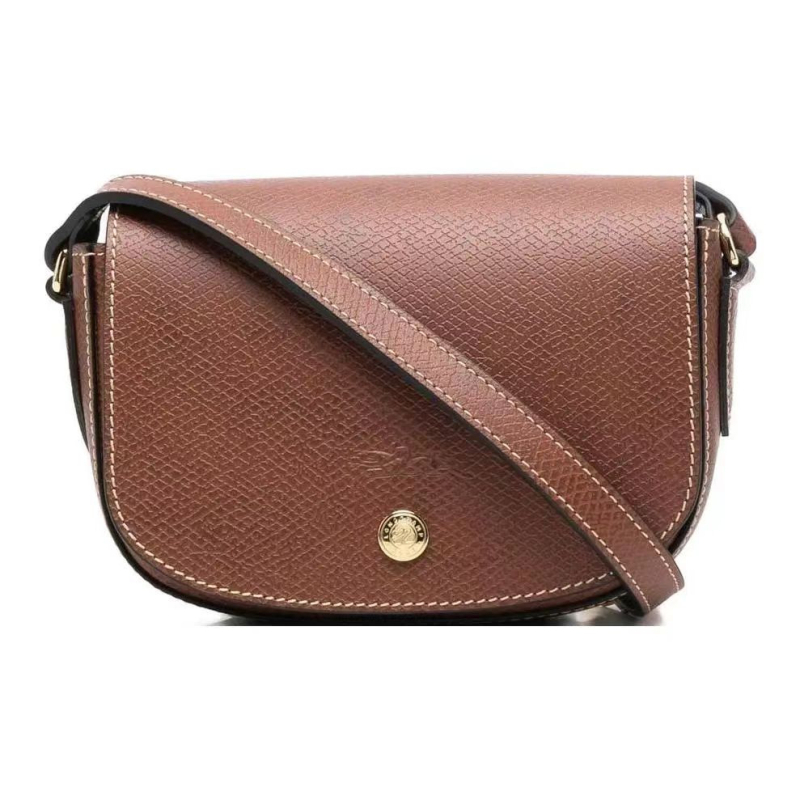 Longxiang Épure serija PU kožna sedlasta torba s preklopom, crossbody torba s kopčom, mini kvadratna torbica za žene