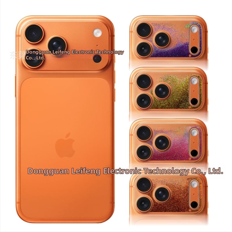 Fólia na ochranu objektívu pre iPhone 17 Pro Max s dynamickým leskom a základňou z tekutého piesku, integrovaný ochranný kryt objektívu