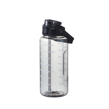 2000 ml pahar din plastic cu pai, sticlă de apă sport cu scară de măsurare, portabil, cupă spațială, capacitate mare