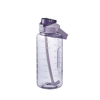 2000 ml pahar din plastic cu pai, sticlă de apă sport cu scară de măsurare, portabil, cupă spațială, capacitate mare