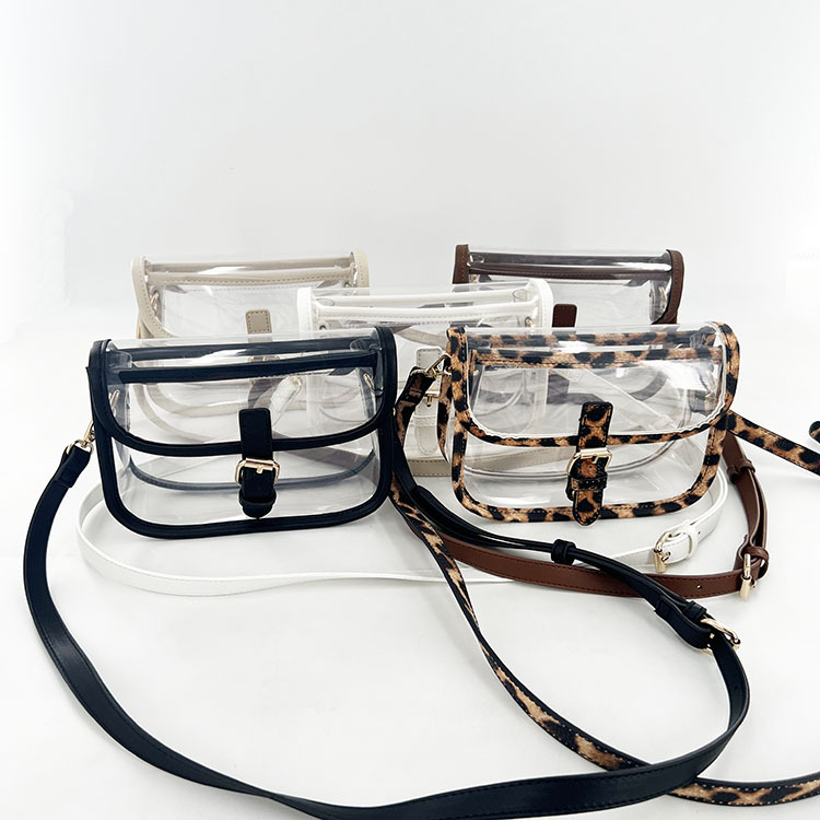 Nova ženska PVC prozirna torbica s leopardim uzorkom, mala crossbody torba