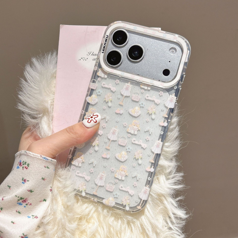 Maska za stražnji poklop za iPhone 13 i iPhone 14 Pro Max s leopard printom i motivima slončića i šteneta, originalni dizajn, kreativni stil, korejski stil, lagani luksuz, proziran