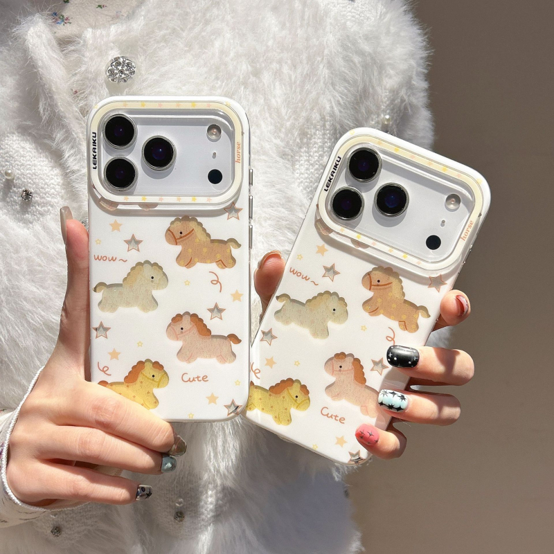Maska za stražnji poklop za iPhone 13 i iPhone 14 Pro Max s leopard printom i motivima slončića i šteneta, originalni dizajn, kreativni stil, korejski stil, lagani luksuz, proziran
