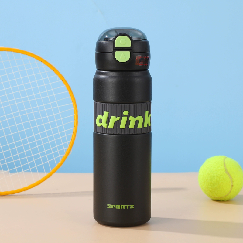 Cană termos cu mâner, cu două opțiuni de băut, cu pai, portabilă pentru elevi, personalizabilă