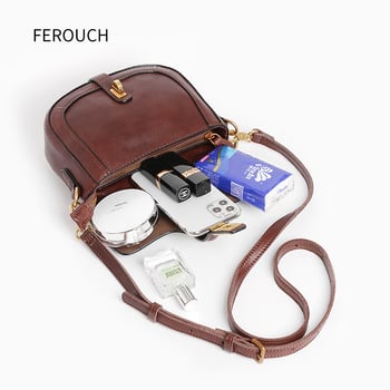 Ženska polukružna sedlasta torba, mini, od prave kože, crossbody 9207