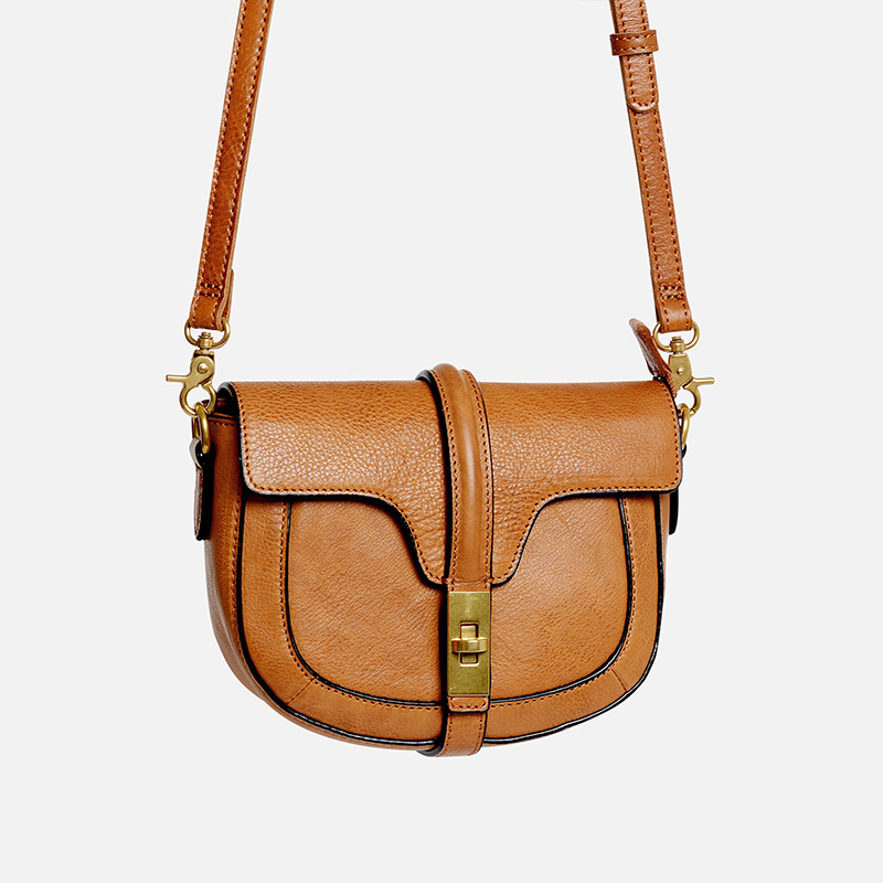 Ženska polukružna sedlasta torba, mini, od prave kože, crossbody 9207