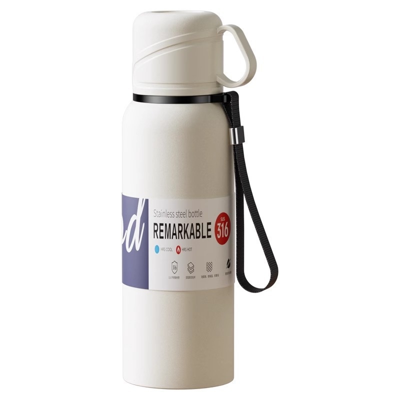 Cana termo din oțel inoxidabil 316, cu capac dublu, capacitate mare, pentru exterior, recipient izolat portabil