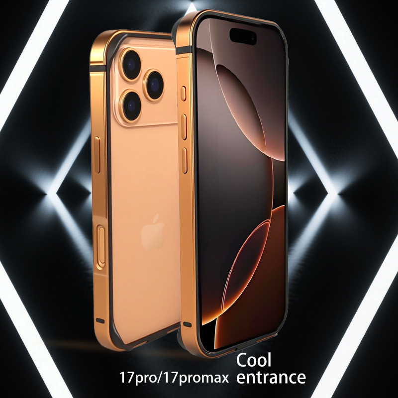 Metalni zaštitni okvir za iPhone 17 Pro i 17 Pro Max – otporan na pad, protuklizan, otporan na otiske prstiju, kreativni dizajn