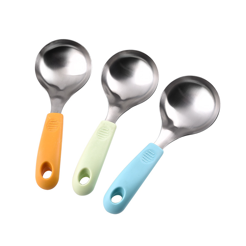 Lingură de servire a orezului, din oțel inoxidabil 304, mâner din plastic, multicolor, capacitate mare, uz casnic