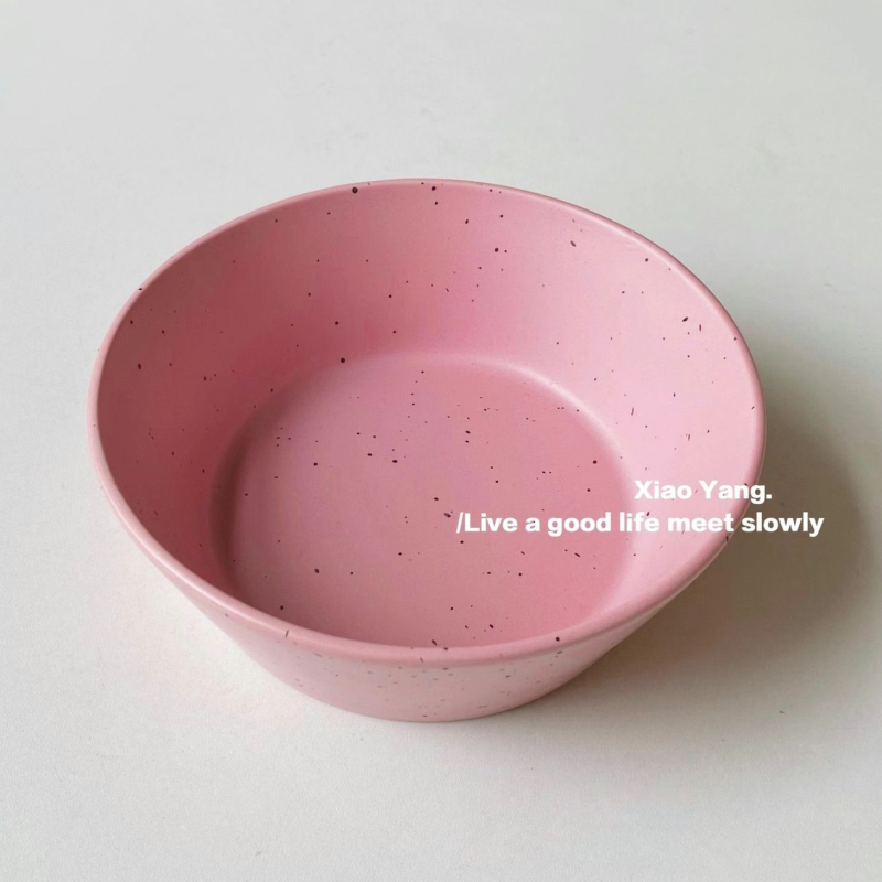 Vas ceramic pentru salată, formă neregulată, model cu stropi de cerneală, stil coreean retro, simplu și elegant pentru uz casnic.