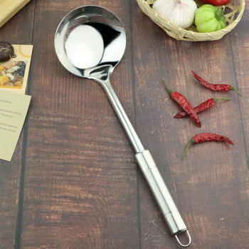 Set de ustensile din oțel inoxidabil: spatulă pentru legume, lingură de supă, spatulă pentru prăjit și spatulă cu cap dublu, mâner lucios; oțel inoxidabil 201 nemagnetic.