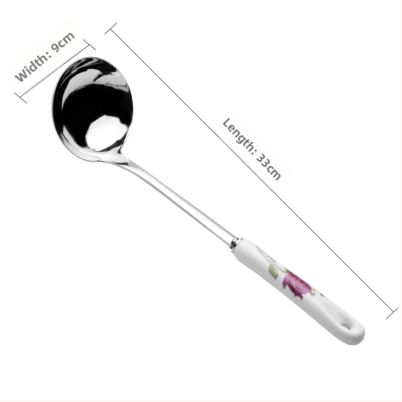 Set din oțel inoxidabil, cu mânere din lemn – spatule și linguri