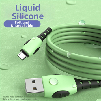 Kábel na nabíjanie z tekutého silikónu s konektormi Lightning, USB-C a Micro USB pre rýchle nabíjanie