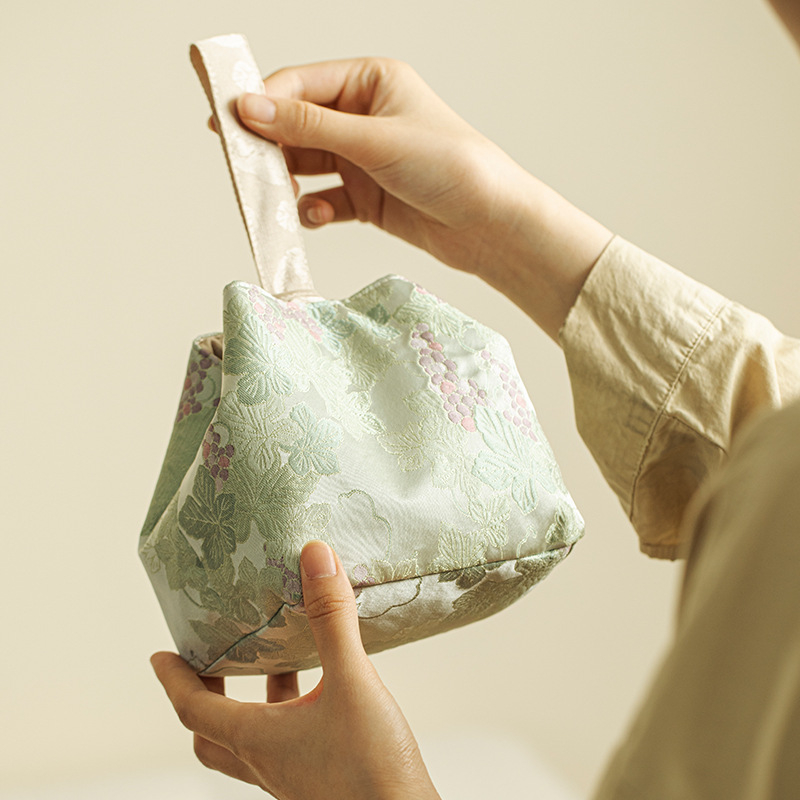 Miyan Sac textil pentru setul de ceai, husă de transport pentru ceainic și două căni, kit de ceai pentru călătorii