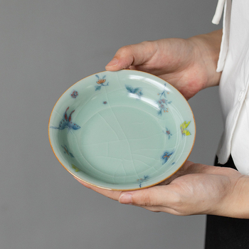 Suport ceramic pentru ceainic și tavă multifuncțională pentru ceai, fructe și deserturi; accesorii pentru ceremonia ceaiului; bază pentru oală cu capac.