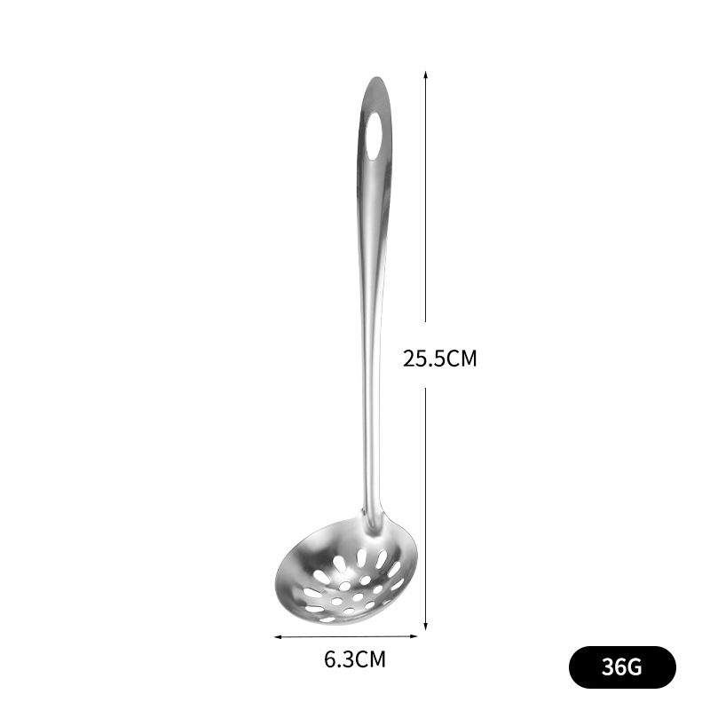 Lingură de supă din oțel inoxidabil, mâner lung, nedemagnetică, cu sită, set de 2 piese pentru bucătărie