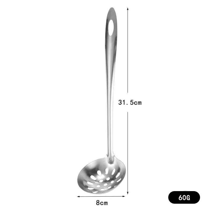 Lingură de supă din oțel inoxidabil, mâner lung, nedemagnetică, cu sită, set de 2 piese pentru bucătărie