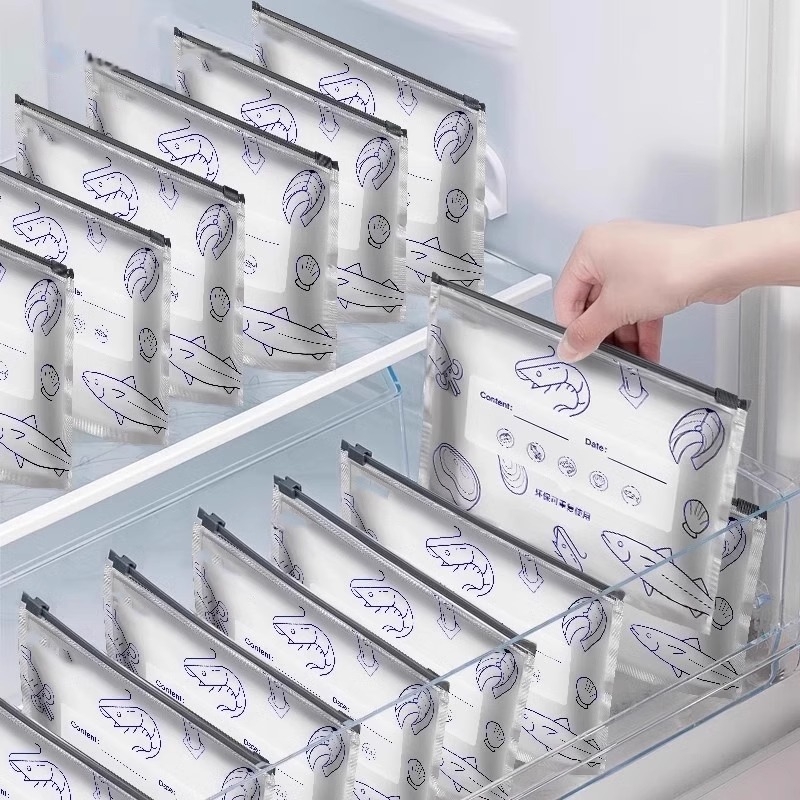 Pungi din folie de aluminiu, de calitate alimentară, pentru frigider și congelator, sigilante pentru depozitare în bucătărie