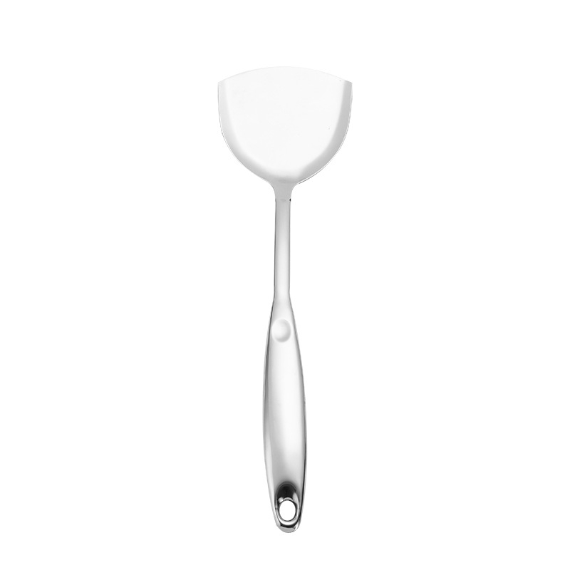 Set de ustensile de bucătărie din oțel inoxidabil, cu spatulă, lingură cu găuri și polonic — mânere groase, izolație termică.