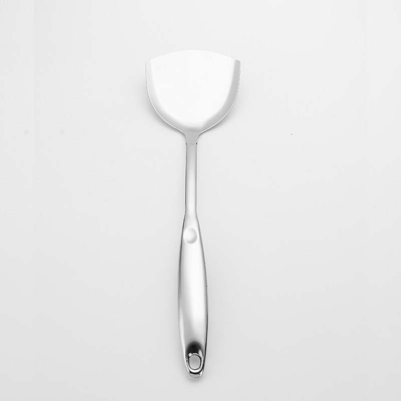 Set de ustensile de bucătărie din oțel inoxidabil, cu spatulă, lingură cu găuri și polonic — mânere groase, izolație termică.
