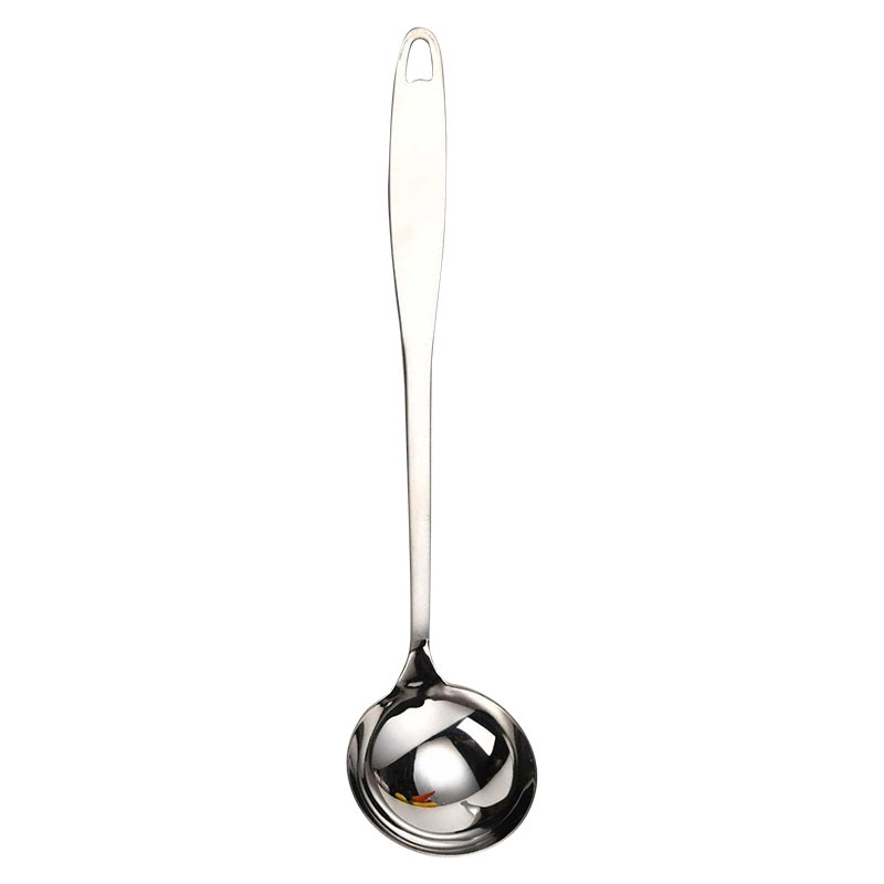 Linguri de supă din oțel inoxidabil cu mâner lung, linguri pentru oale, set pentru bucătărie de restaurant, serie cu coadă plată mare