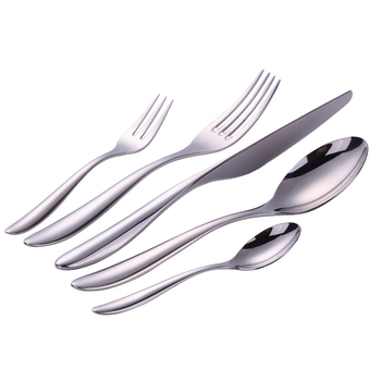 Set tacâmuri 3 piese din oțel inoxidabil 304, cuțit, furculiță și lingură, finisaj oglindit
