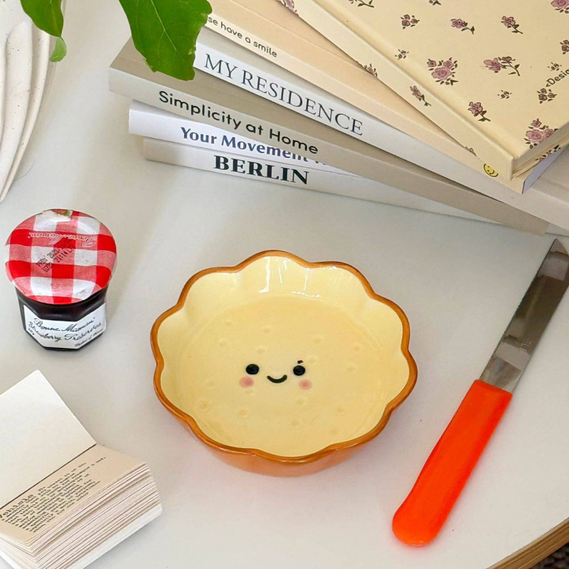 Farfurie ceramică pentru sosuri în formă de pâine, pentru uz casnic; mică farfurie drăguţă pentru garnituri; sos de soia, condimente şi oțet; bol pentru hot pot.