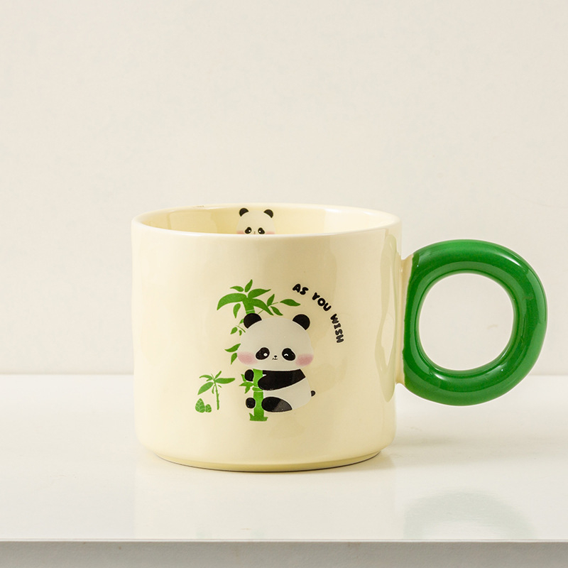 Set de vase Porțelan Panda – stil drăguț, boluri, farfurii și bețișoare pentru uz casnic