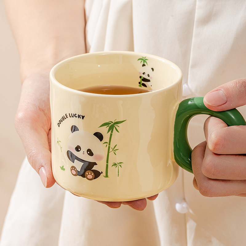Set de vase Porțelan Panda – stil drăguț, boluri, farfurii și bețișoare pentru uz casnic