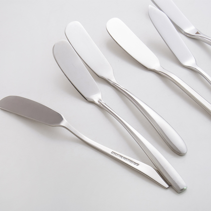 Moonlight cuțit de unt din oțel inoxidabil 304, cuțit pentru gem, spatulă, cuțit pentru sos, cuțit pentru brânză, cuțit de brânză occidental