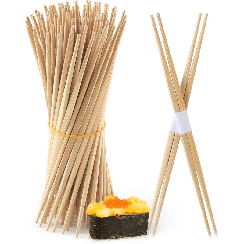 Bețișoare de unică folosință din bambus, stil japonez, cu vârfuri duble și simple, ambalate individual.