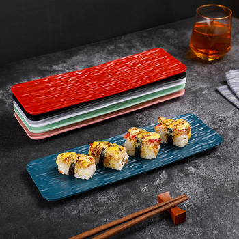 Japanski stil pravokutni plastični tanjur za sushi s teksturom kamena, uzorak alg, pladanj za voće