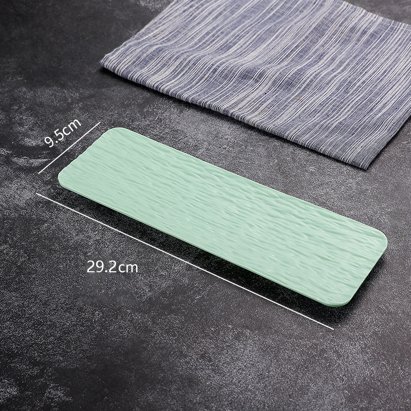 Japanski stil pravokutni plastični tanjur za sushi s teksturom kamena, uzorak alg, pladanj za voće