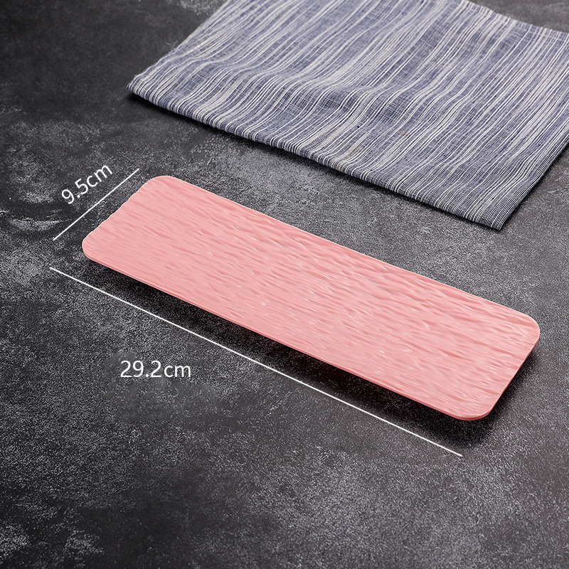 Japanski stil pravokutni plastični tanjur za sushi s teksturom kamena, uzorak alg, pladanj za voće