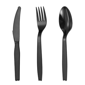 Set tacâmuri de unică folosință, 7 inci: cuțit, furculiță și lingură pentru deserturi și prăjituri