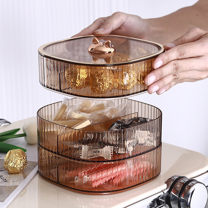 Farfurie din plastic cu capac pentru fructe și nuci, pentru masa de cafea din living, design minimalist premium