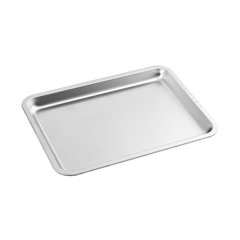 Tavă din oțel inoxidabil 304, cu fund plat, pătrată, îngroșată pentru uz comercial, ideală pentru aburirea orezului și gătirea la grătar în bucătăria de acasă