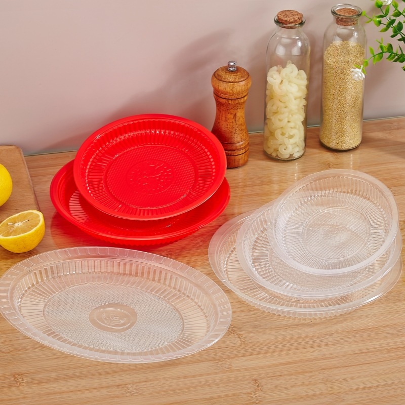 Farfurii din plastic, de unică folosință – rotunde, groase, pentru grătar și picnic, pentru fructe și legume