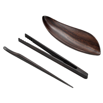 Set de instrumente pentru ceai din nuc negru american: lingură de ceai, clips pentru ceai, suport pentru ceai și accesorii în stil japonez, lemn de înaltă calitate